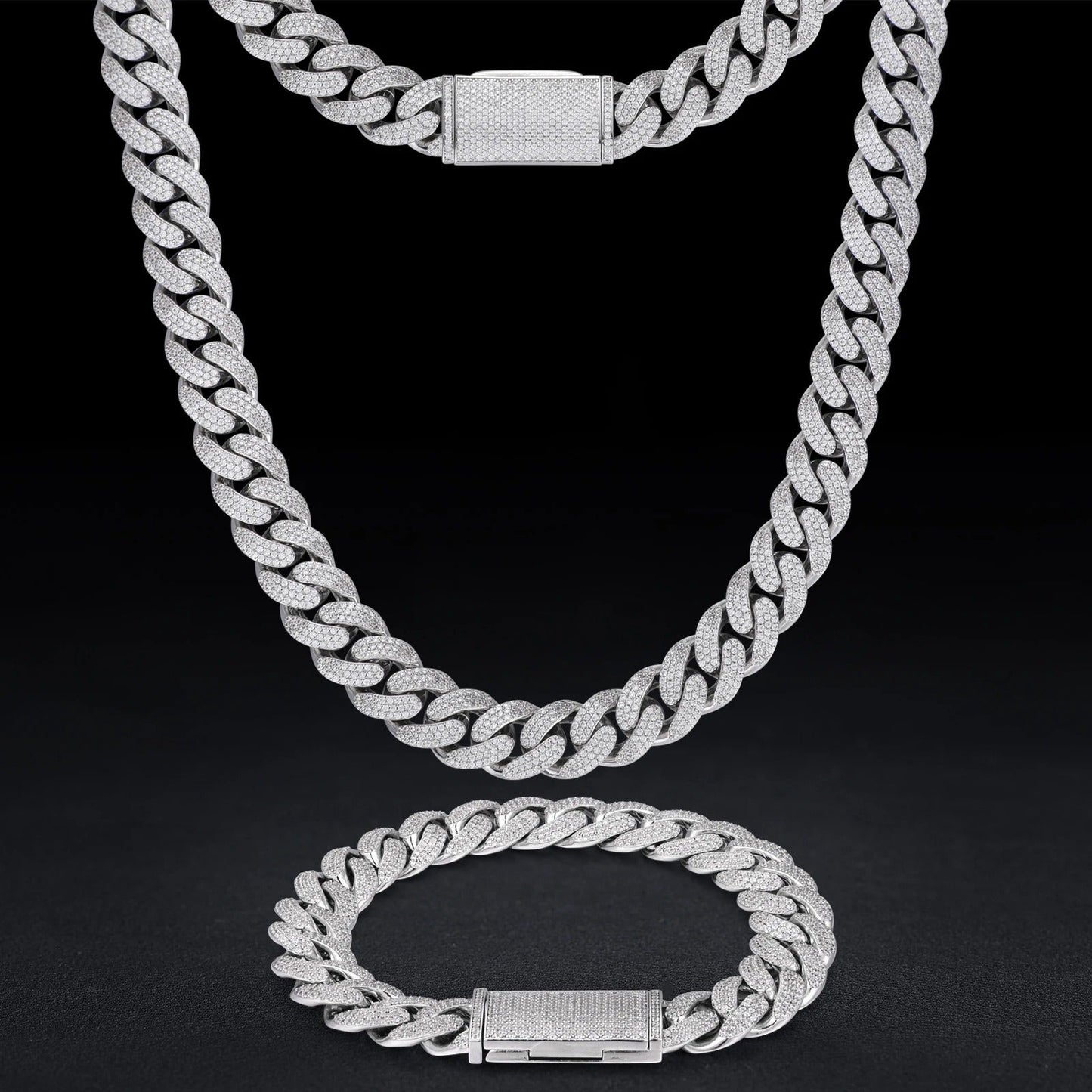 Moissanite Cuban Link Chain front