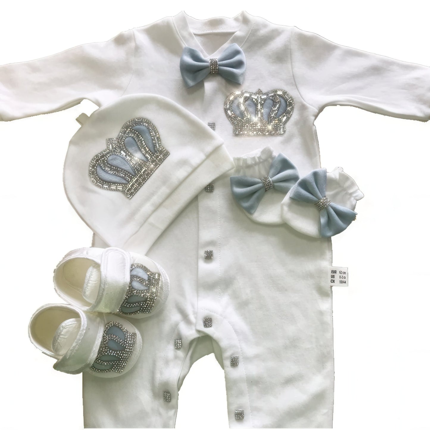 Personalized Newborn Outfit washed blue
