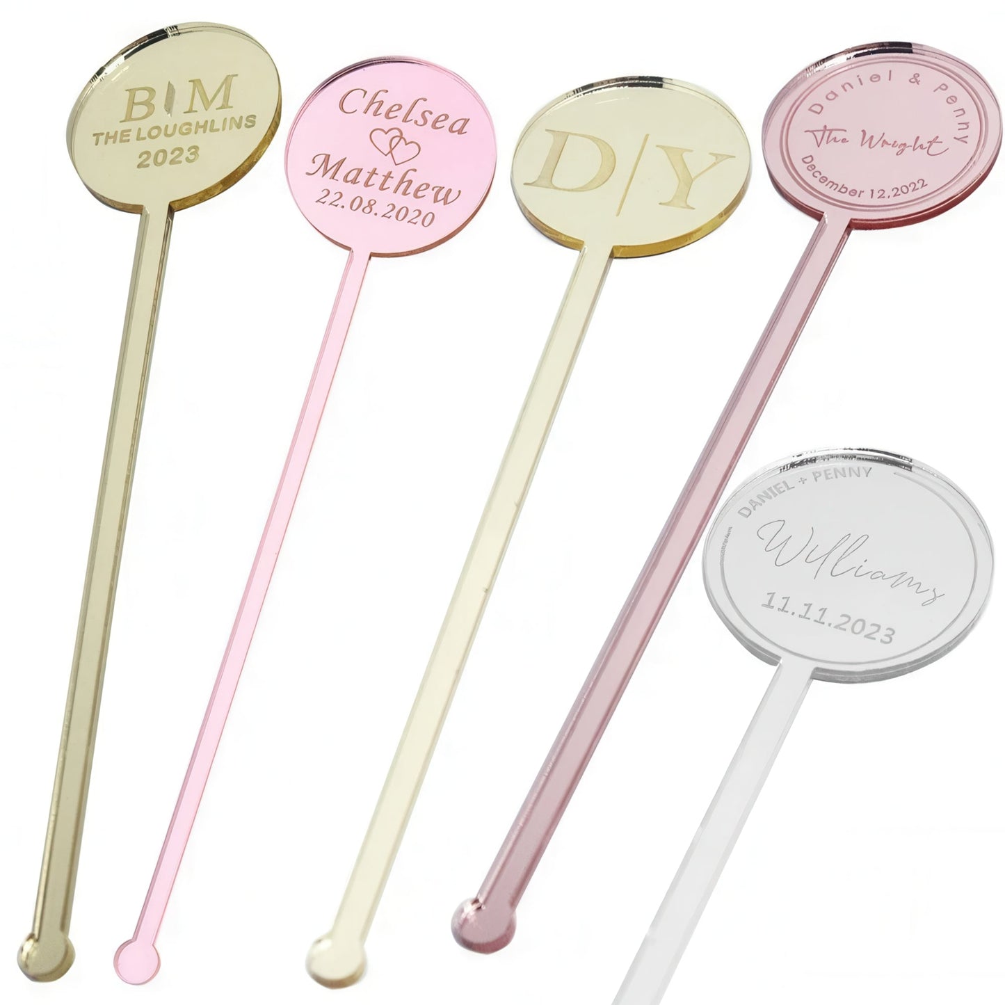 Personalized Drink Stirrers all colors sample