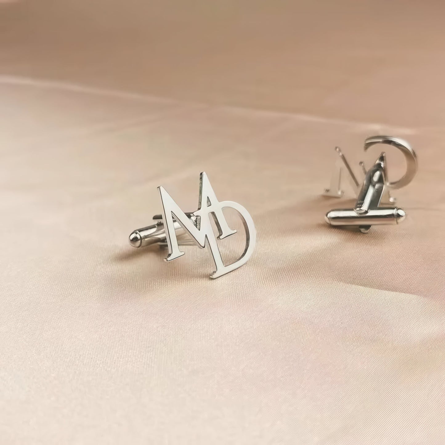 Custom Initials Cufflinks side