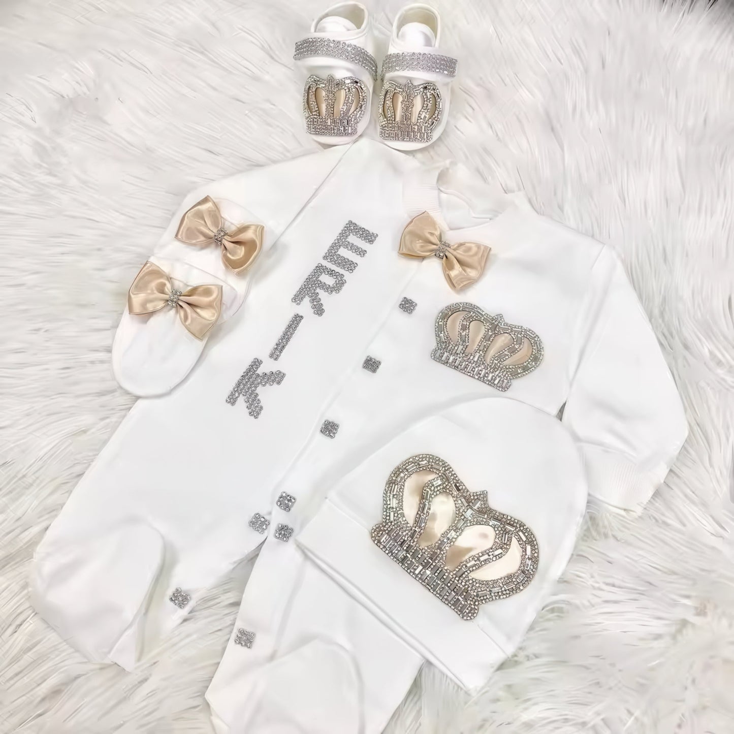 Personalized Newborn Outfit light champagne