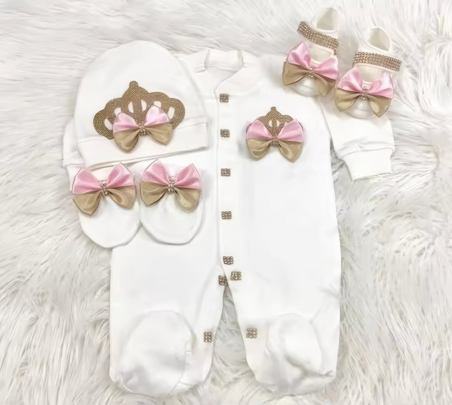Personalized Newborn Outfit light pink gold