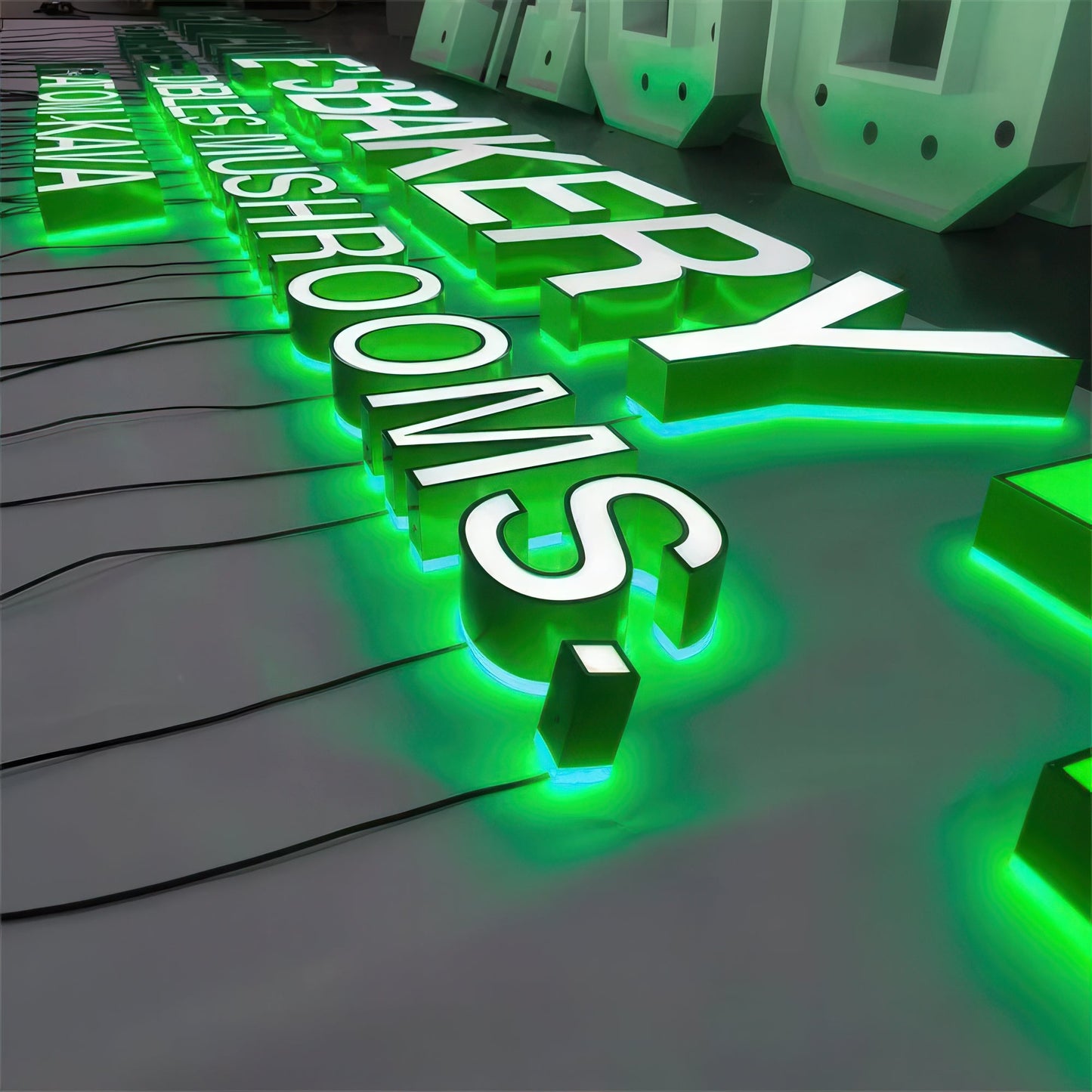Custom LED Signs green backlit