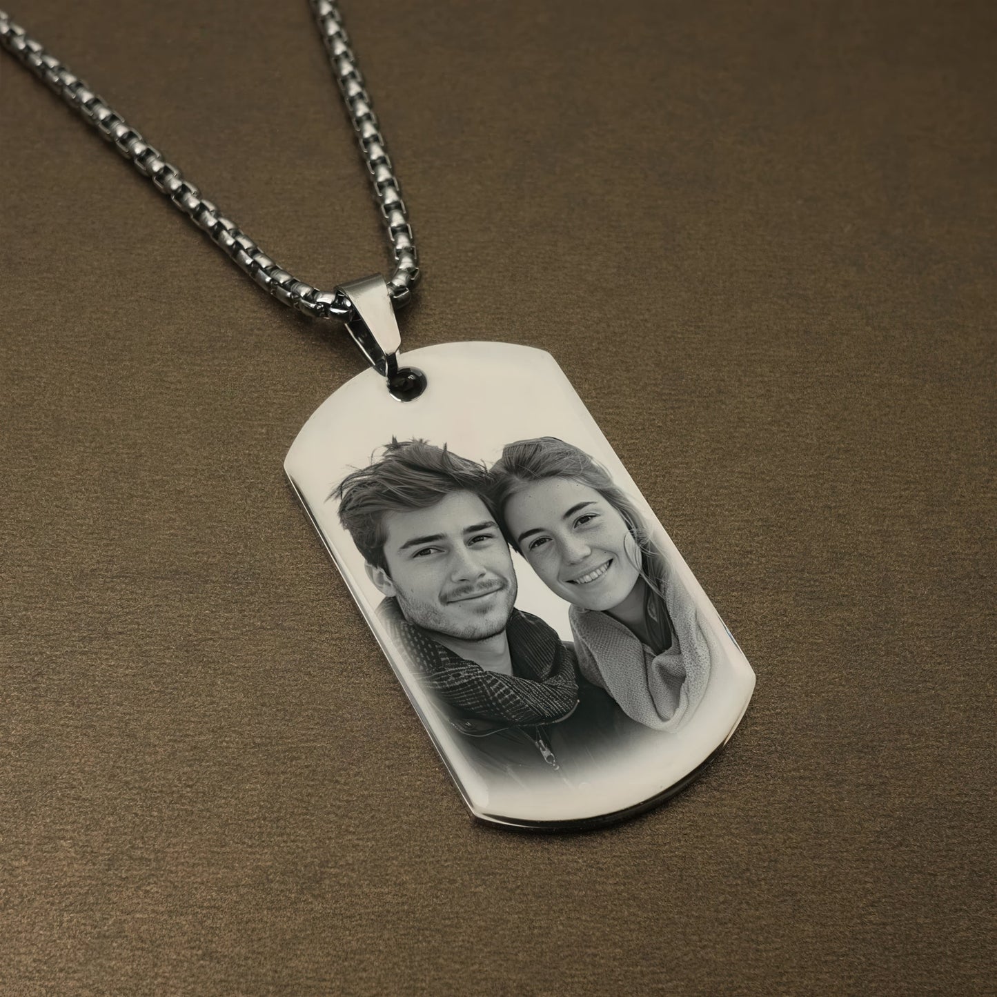Custom Photo Dog Tag silver necklace