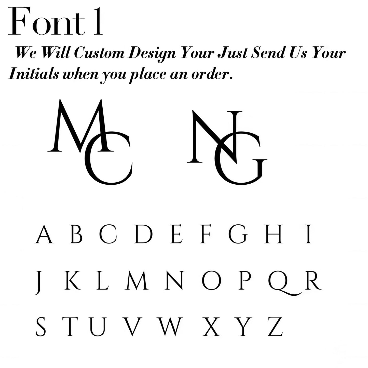 Custom Initials Cufflinks font 1