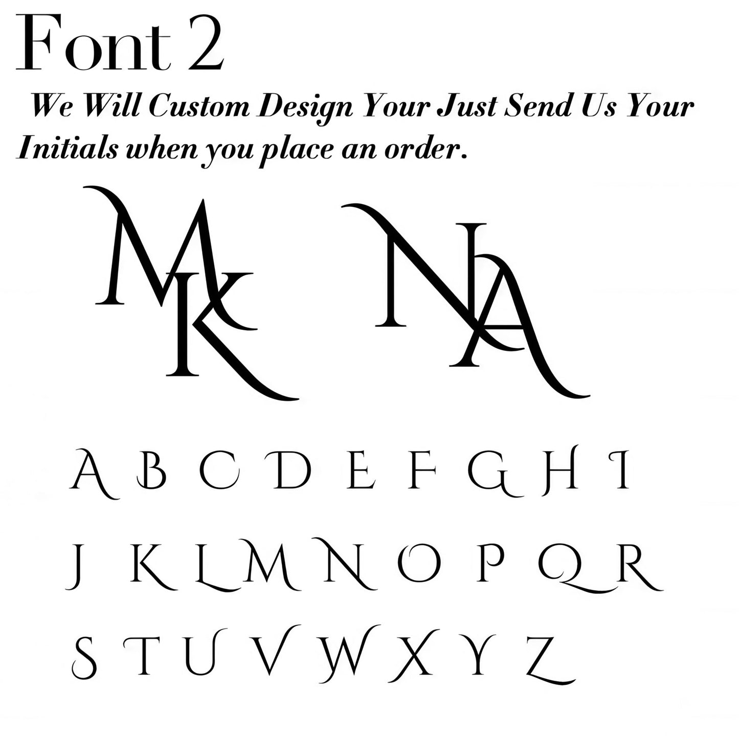 Custom Initials Cufflinks font 2