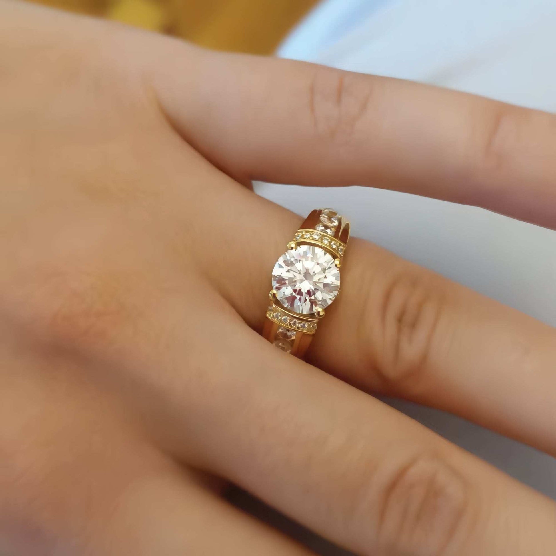 Personalized Moissanite Ring above