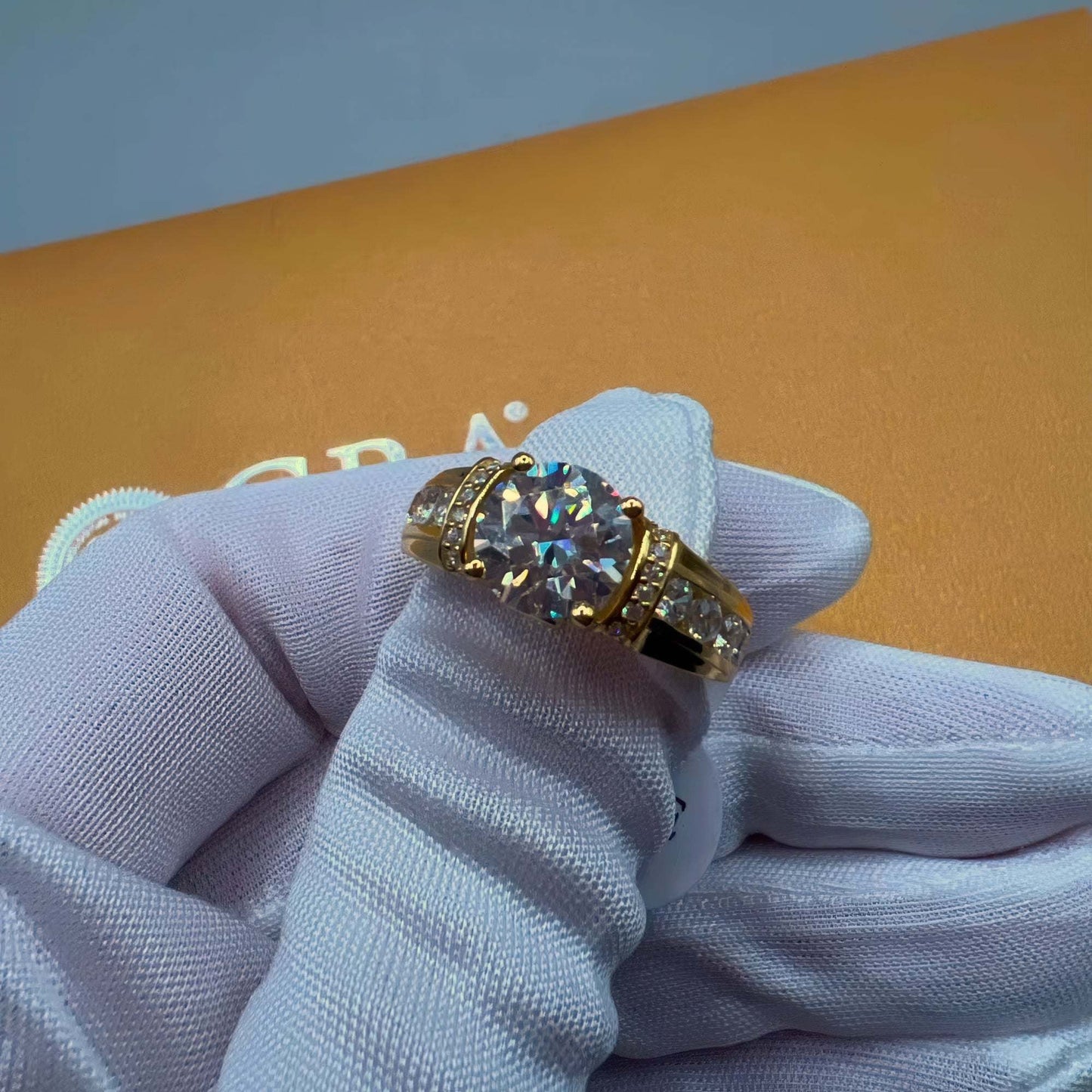 Personalized Moissanite Ring close shot