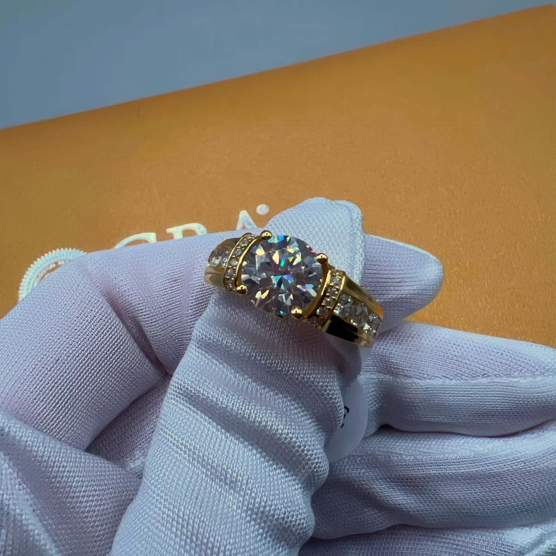 Personalized Moissanite Ring close shot