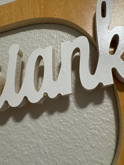 Wooden Name Signs macro shot