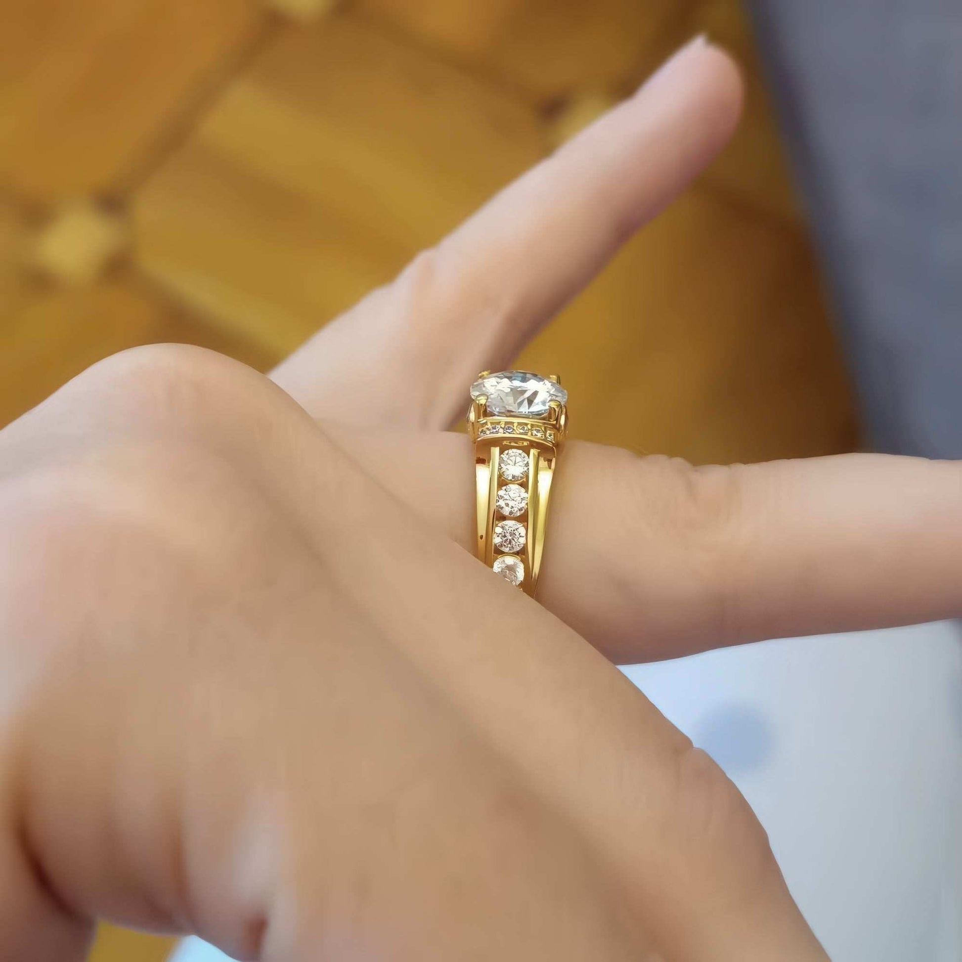 Personalized Moissanite Ring side