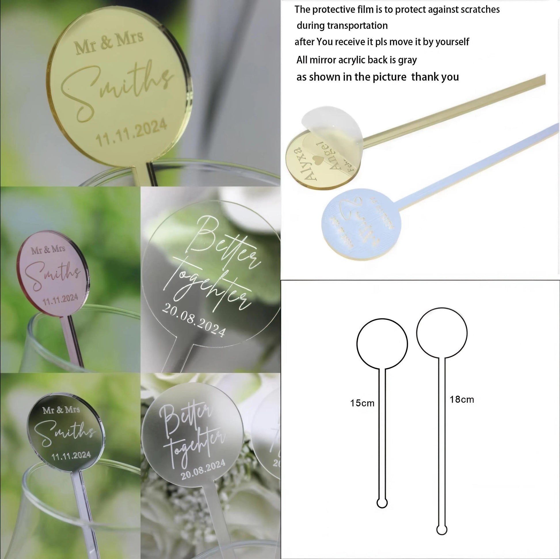 Personalized Drink Stirrers size