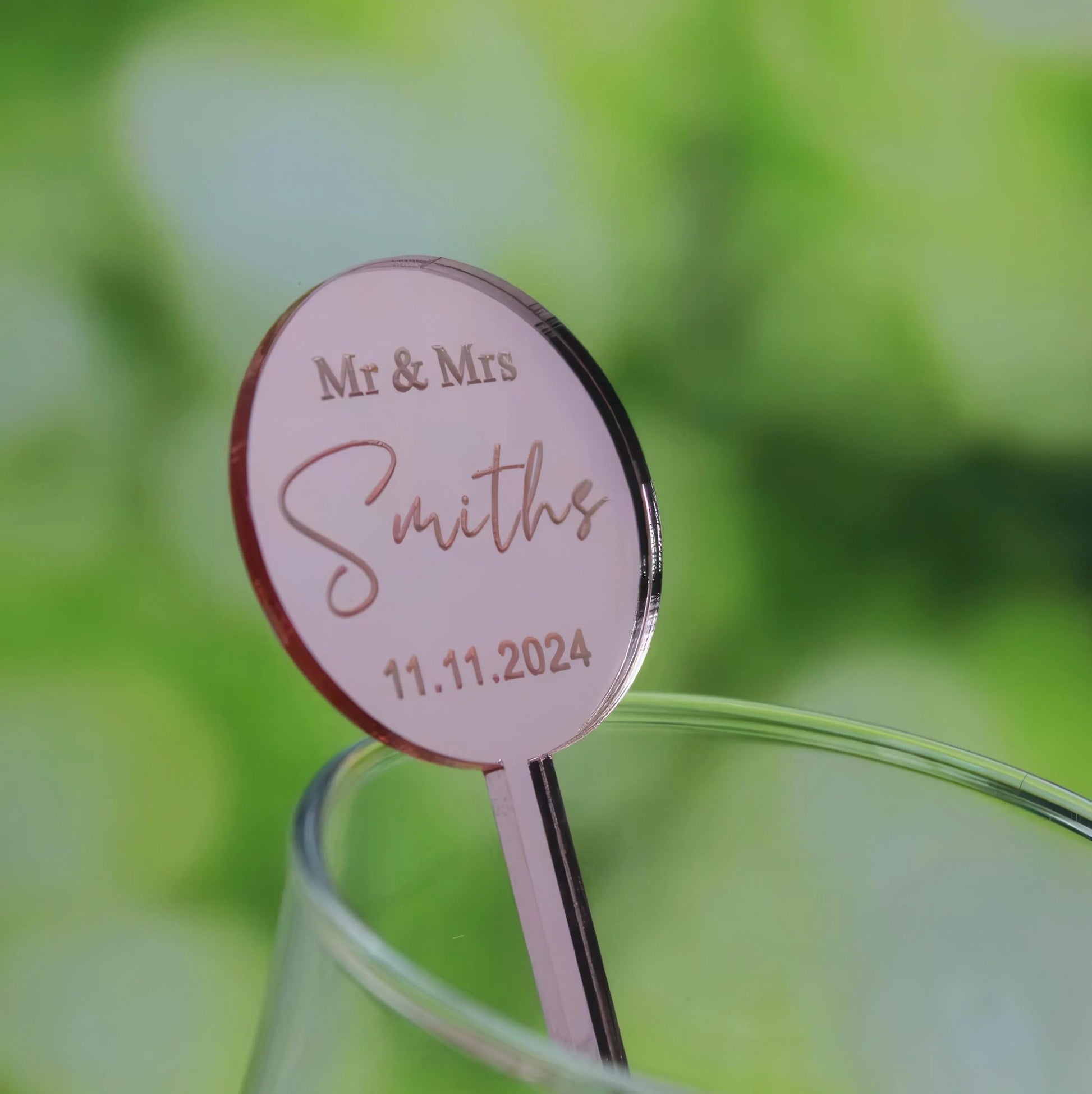 Personalized Drink Stirrers pink close image