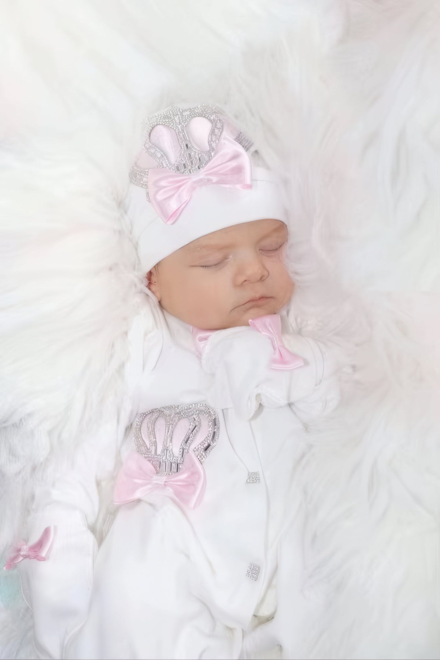 Personalized Newborn Outfit baby sleeping on side