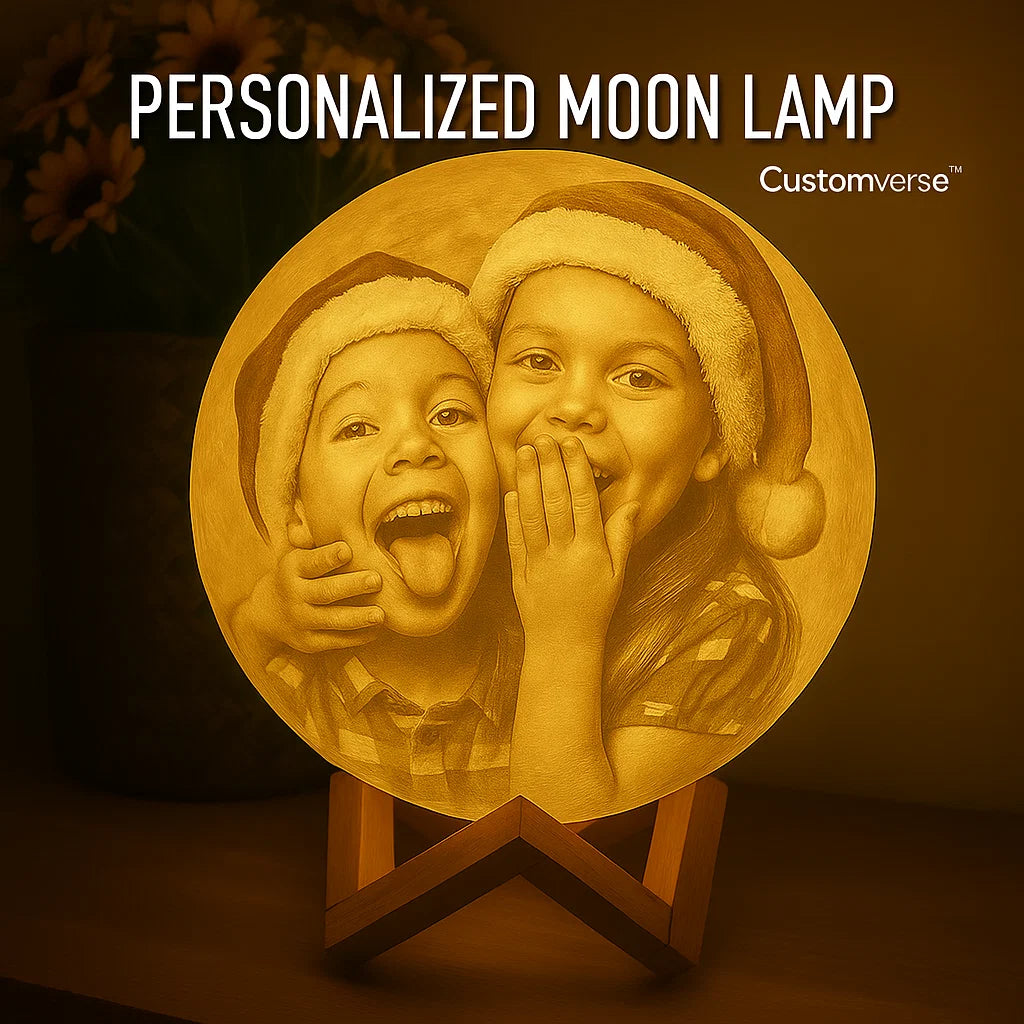 Customverse™ Moon Lamp With Image & Text
