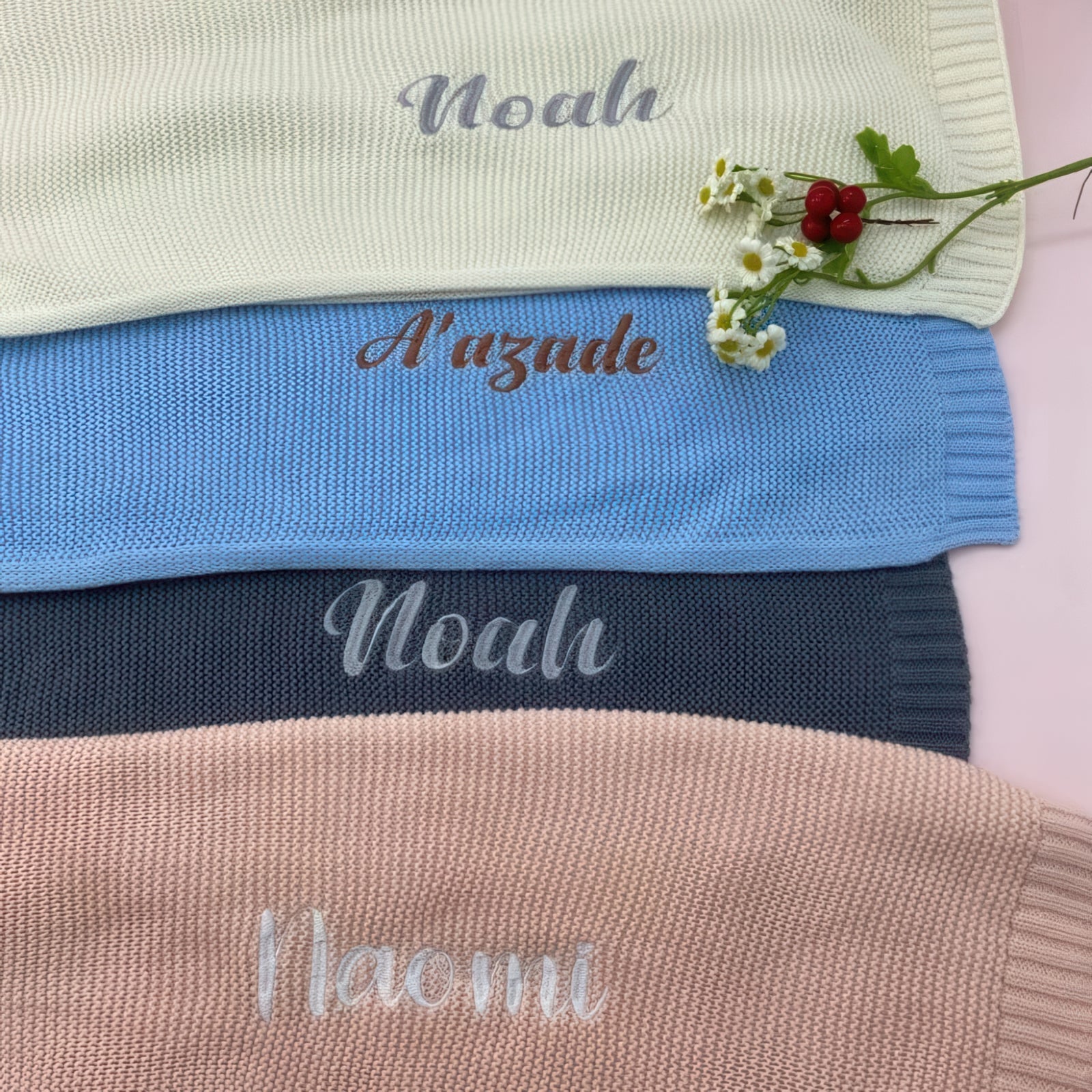 Personalized Baby Blanket color samples