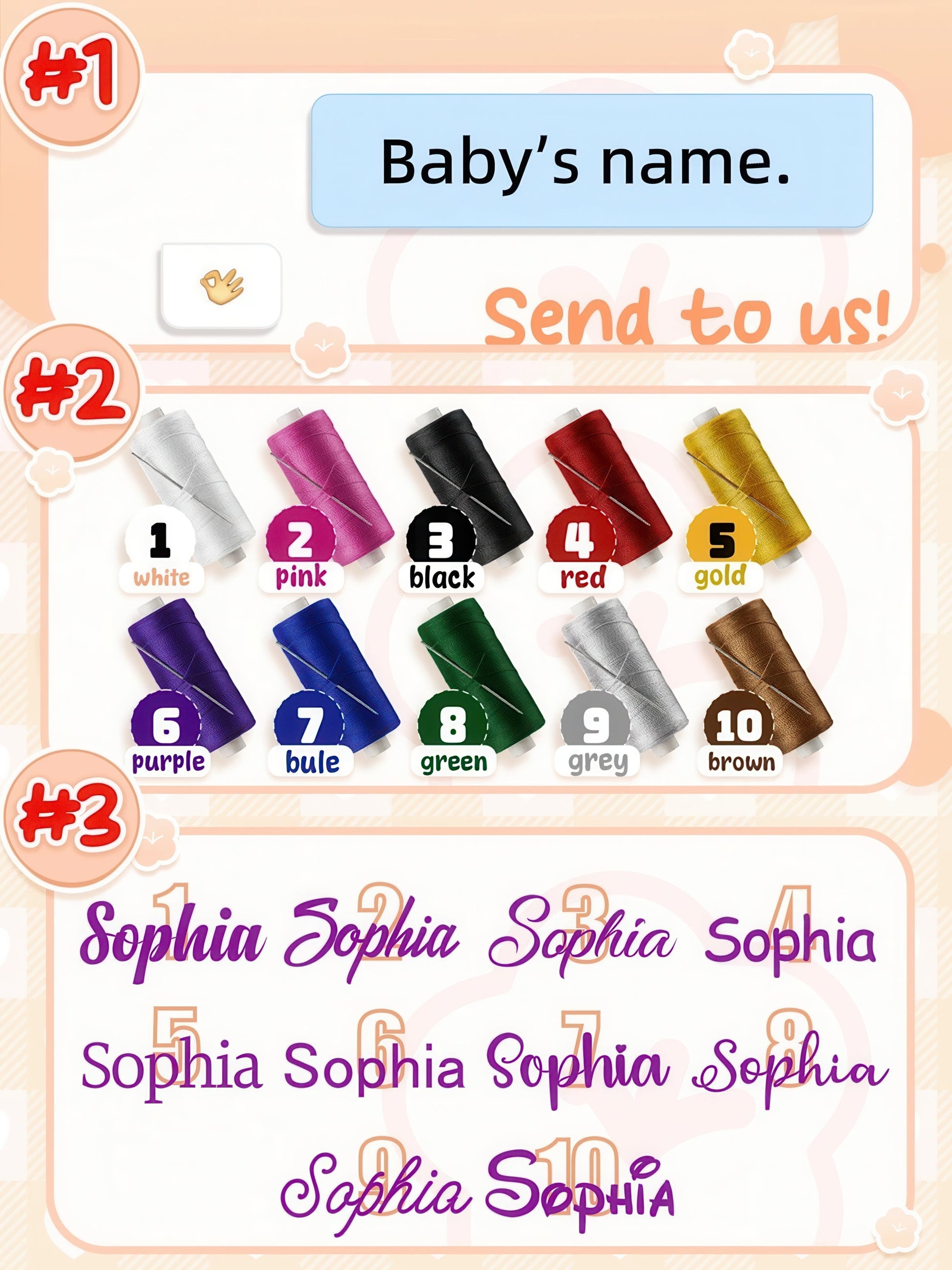 Personalized Baby Blanket text options