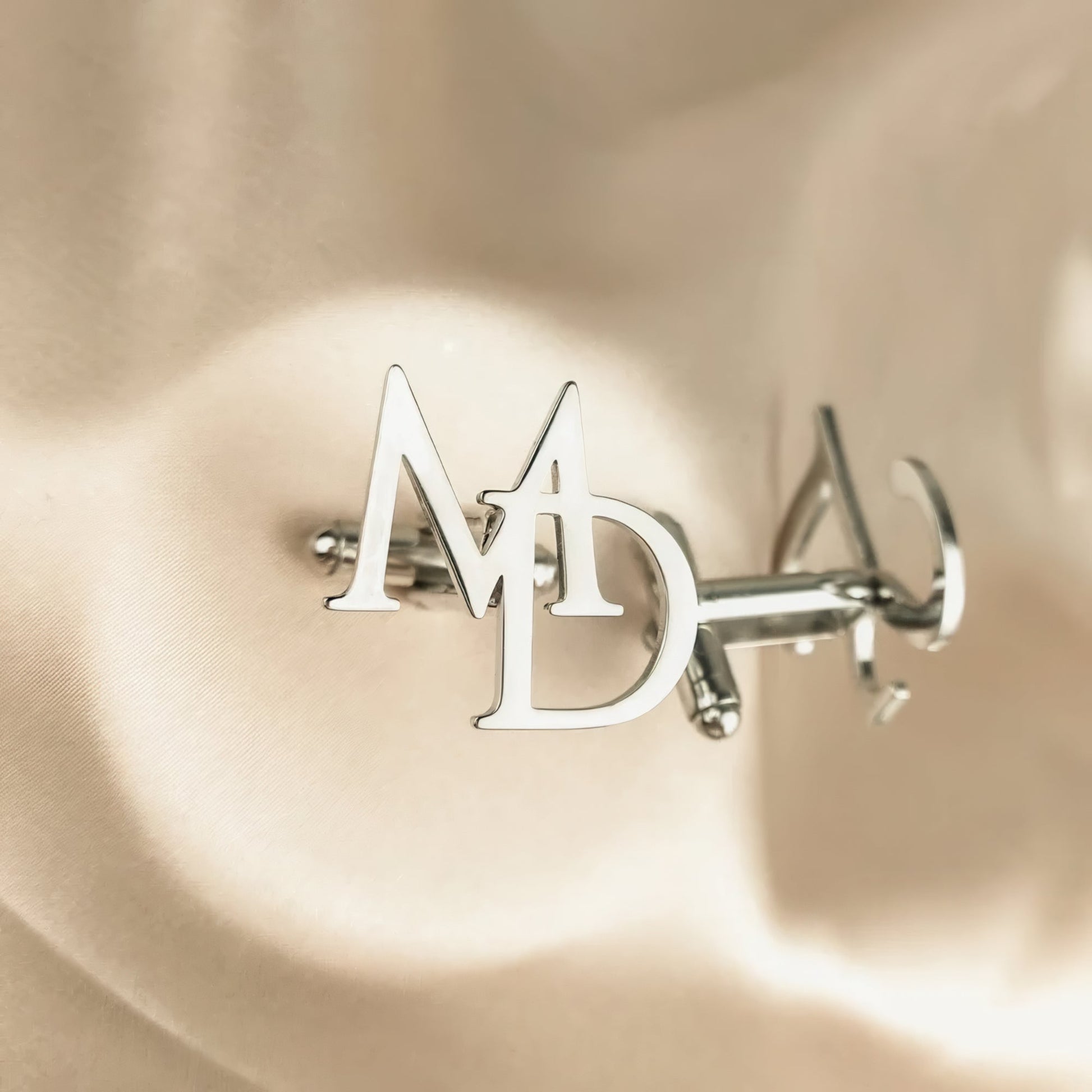 Custom Initials Cufflinks silver color