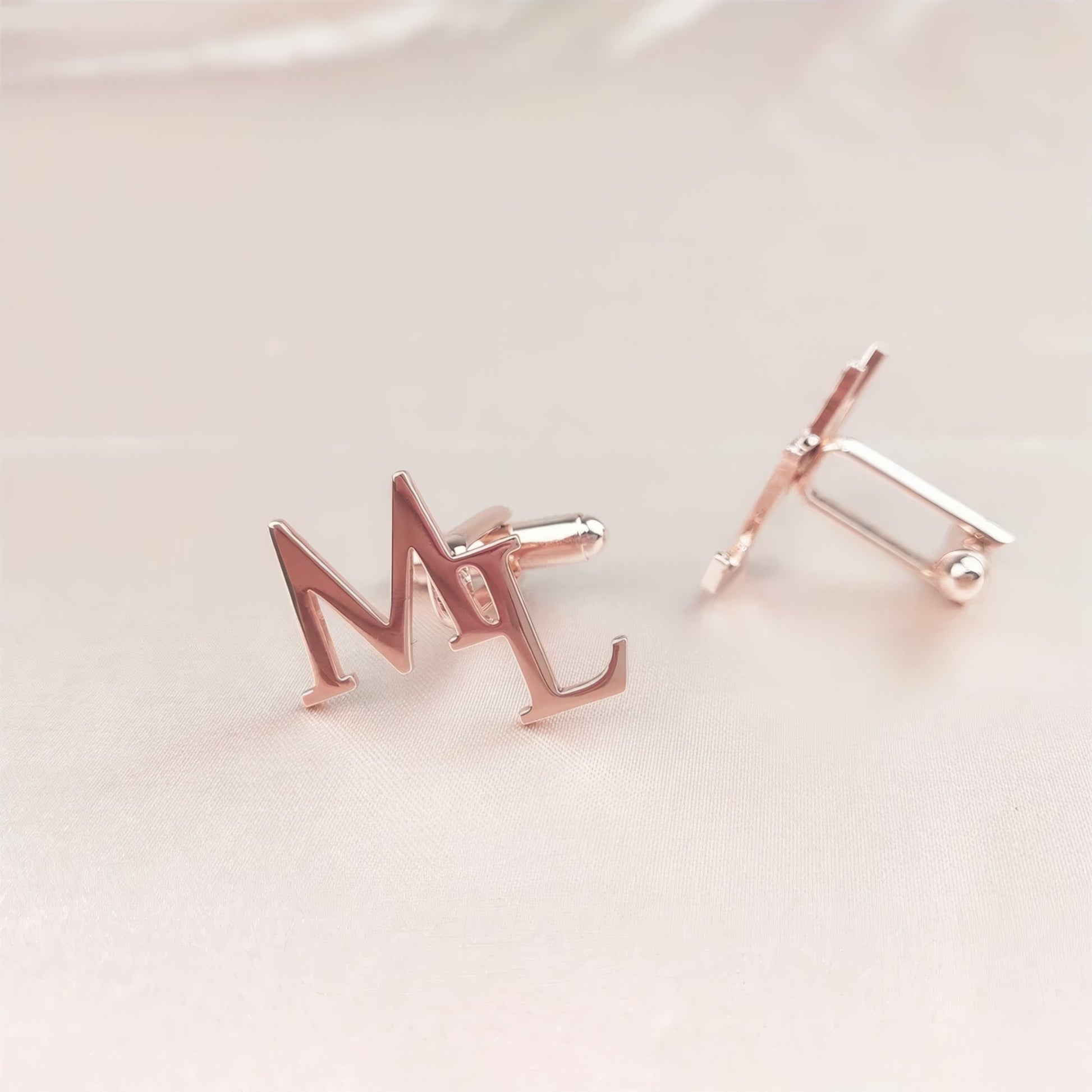 Custom Initials Cufflinks rose gold color