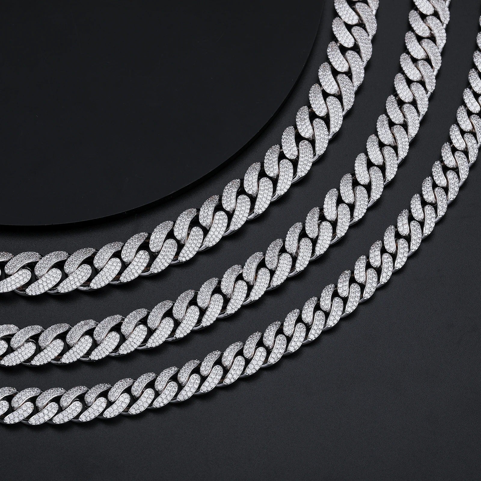 Moissanite Cuban Link Chain different lengths