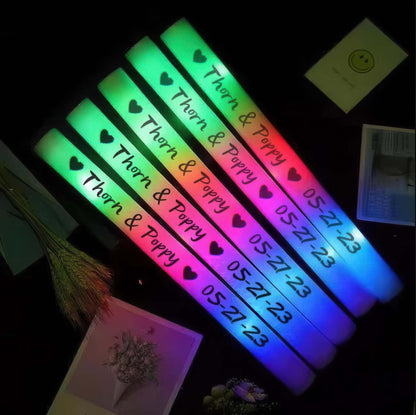 Personalized LED Foam Sticks With Custom Text Different Text