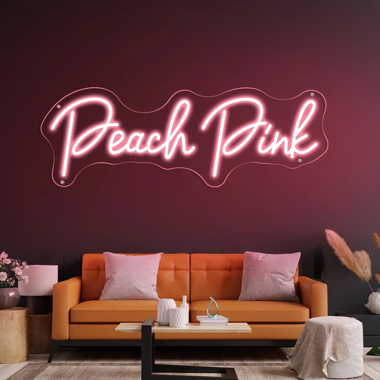 Custom Neon Sign peach pink