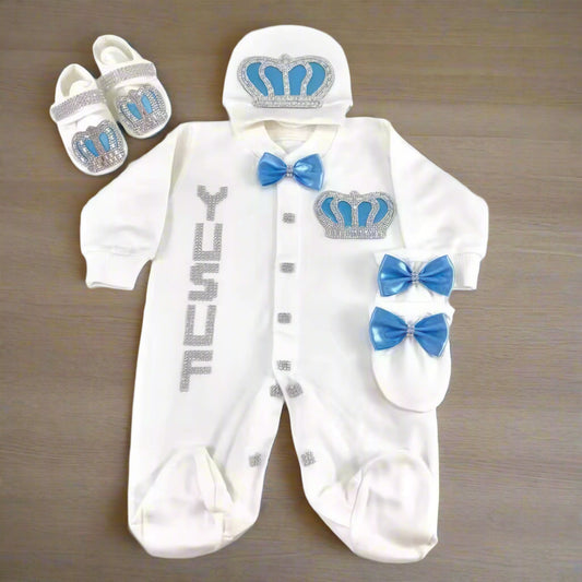Personalized Newborn Outfit light blue