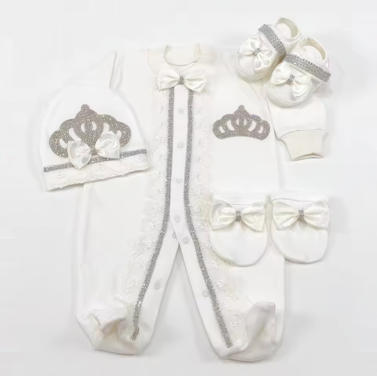 Personalized Newborn Outfit silver