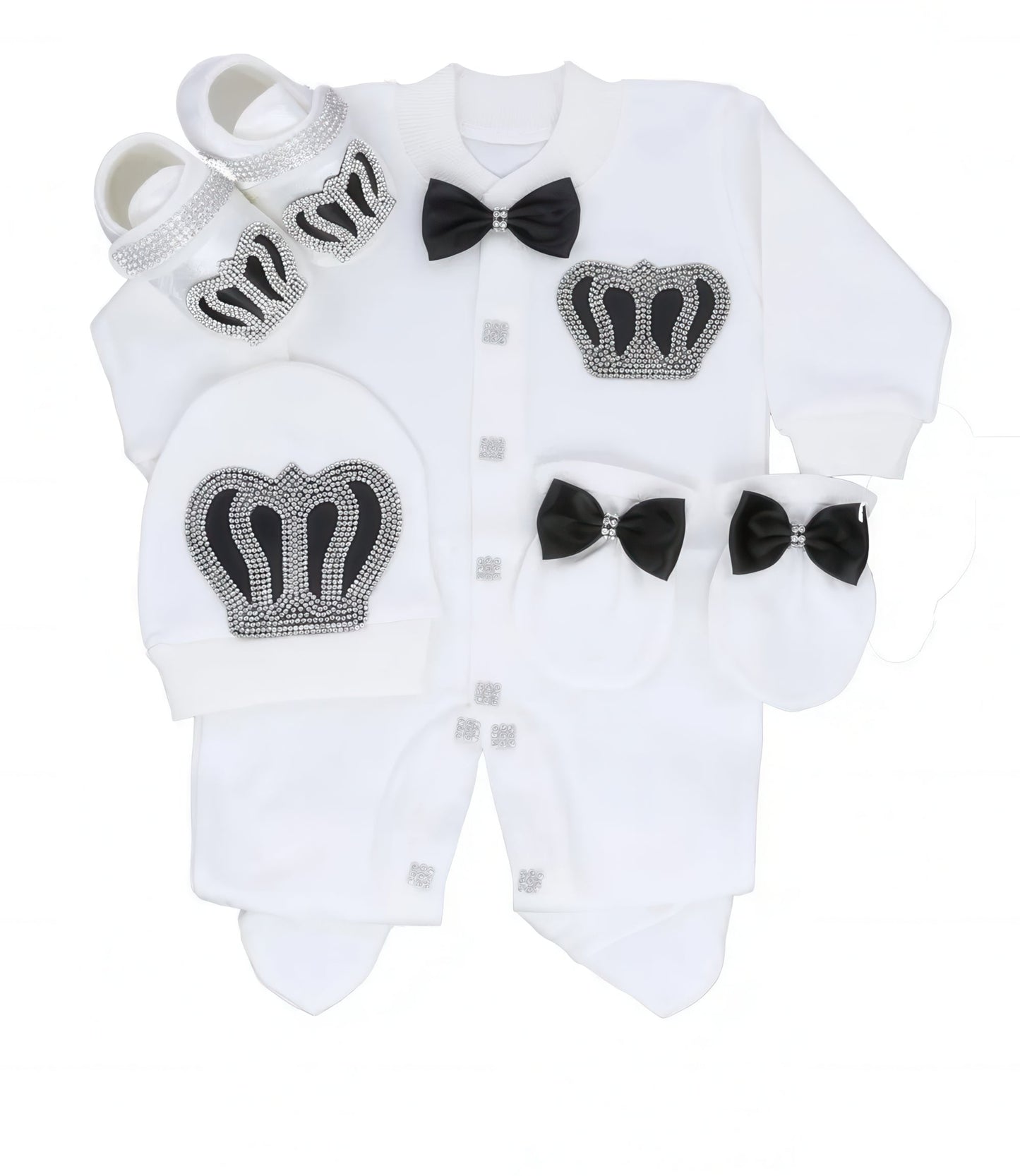 Personalized Newborn Outfit black silver
