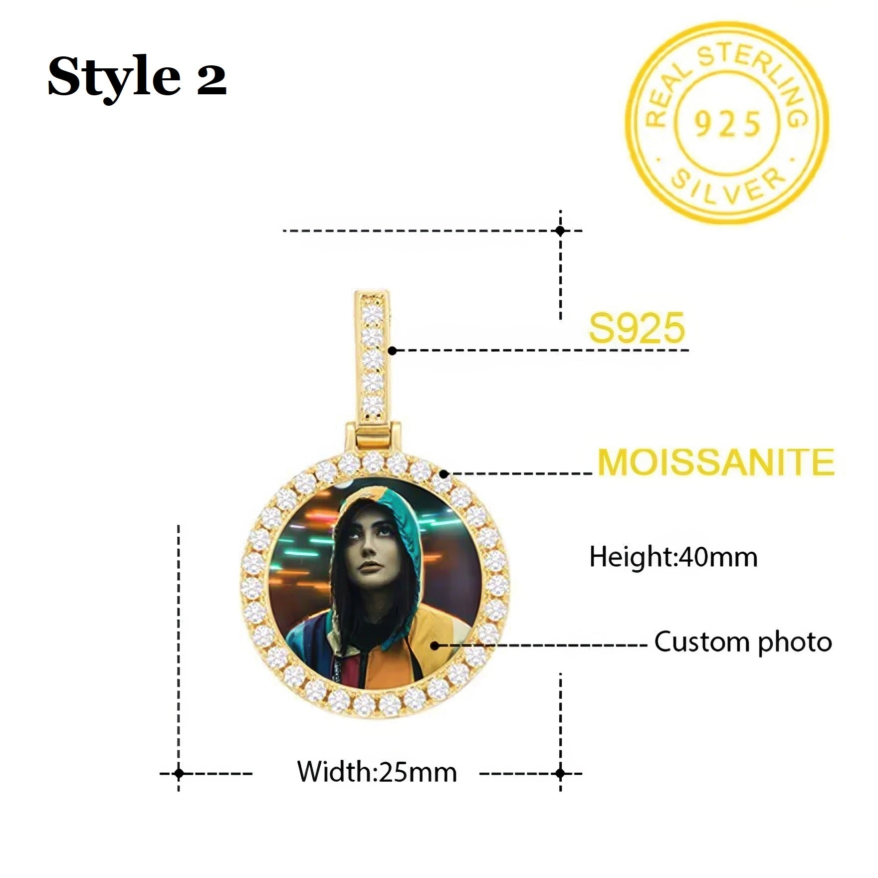Custom Photo Pendant style 2