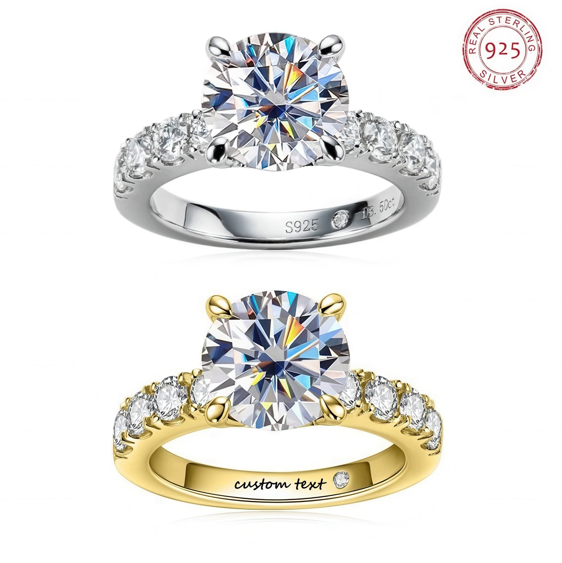 Custom Moissanite Engagement Rings color options