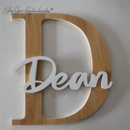 Wooden Name Signs Dean Sample focused