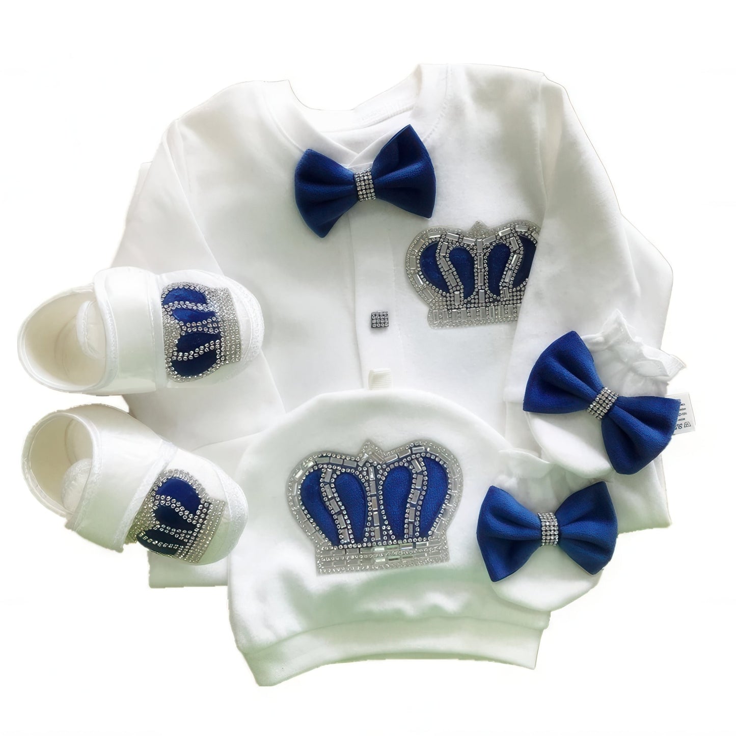 Personalized Newborn Outfit royal blue silver