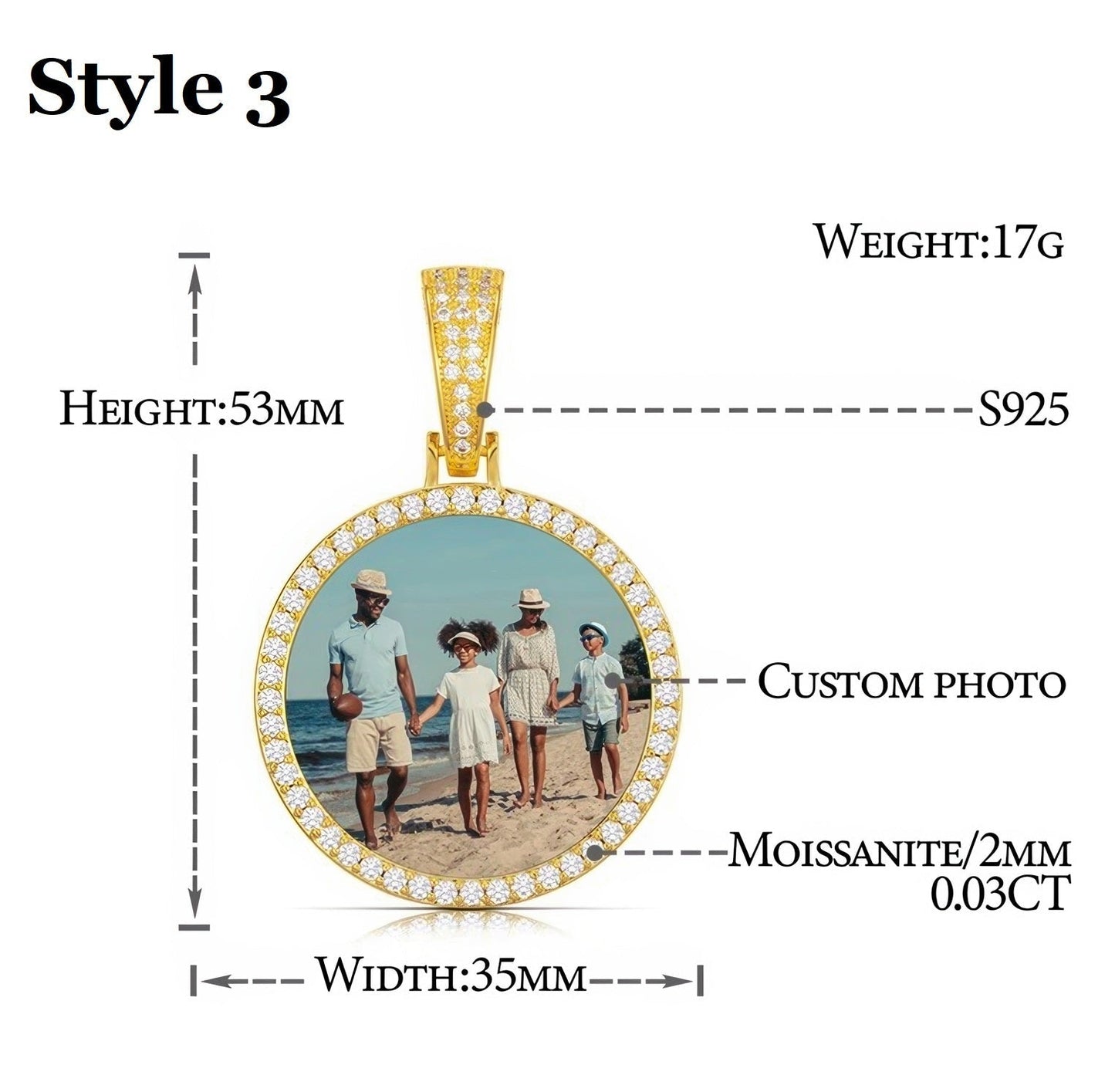 Custom Photo Pendant style 3