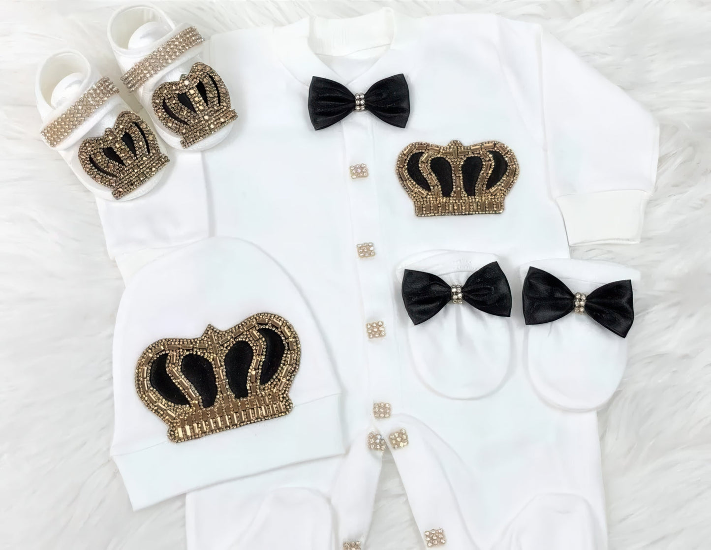 Personalized Newborn Outfit black gold