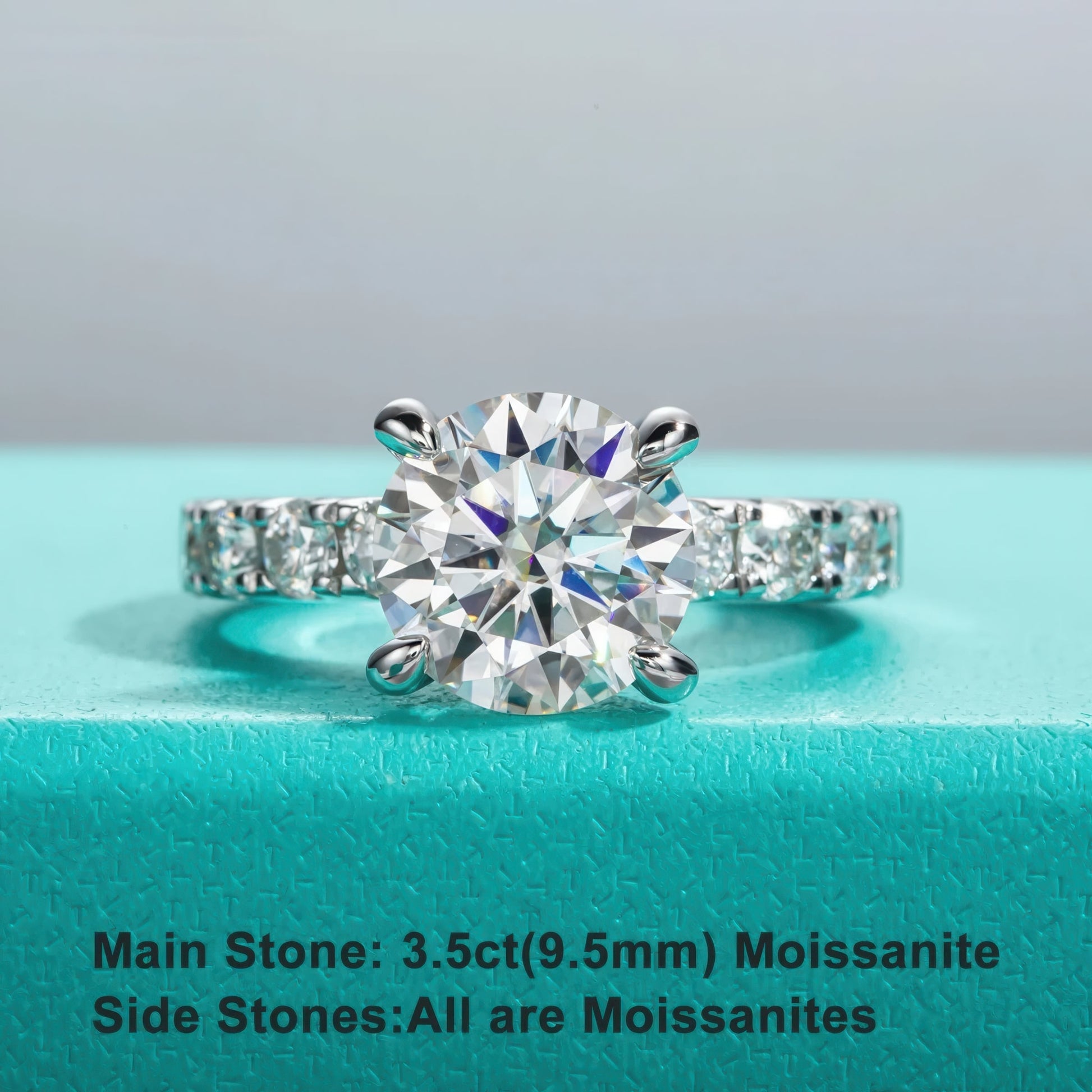 Custom Moissanite Engagement Rings stone focus