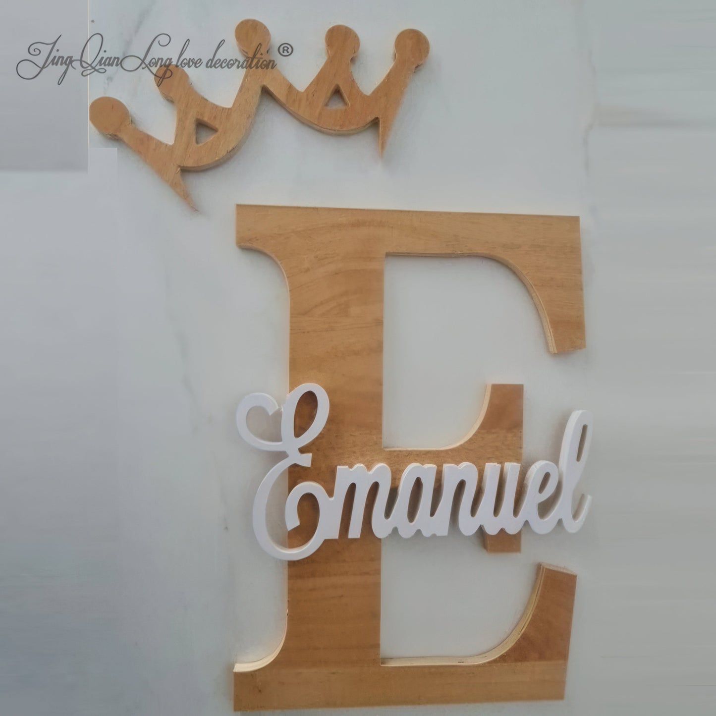 Wooden Name Signs Sample 5 with crown