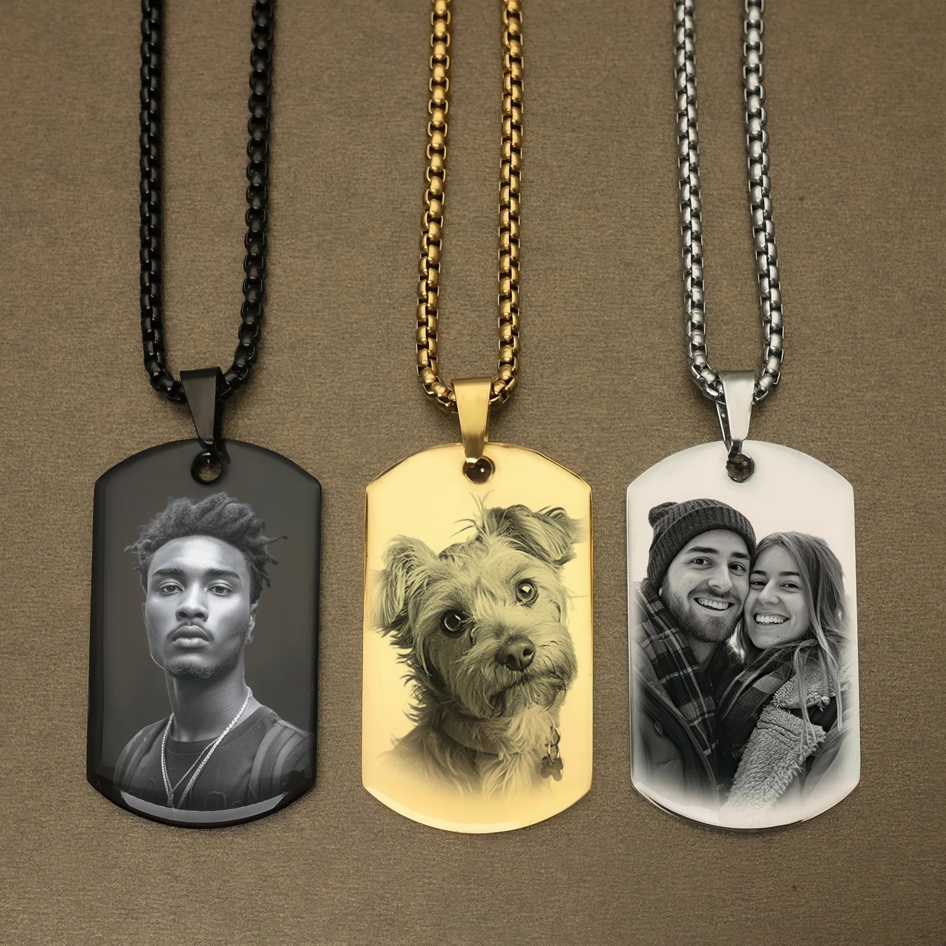 Custom Photo Dog Tag necklace all colors