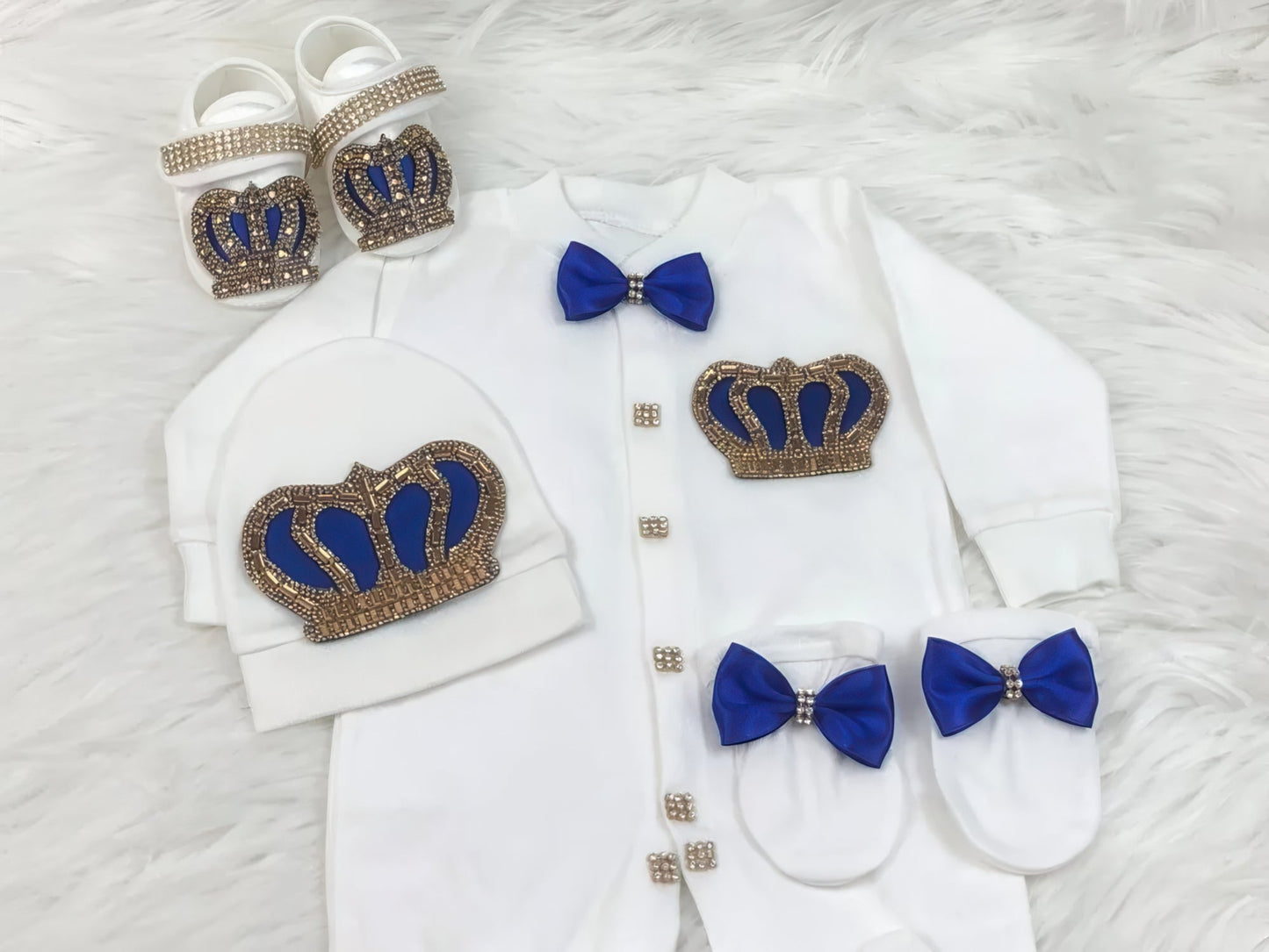 Personalized Newborn Outfit royal blue gold