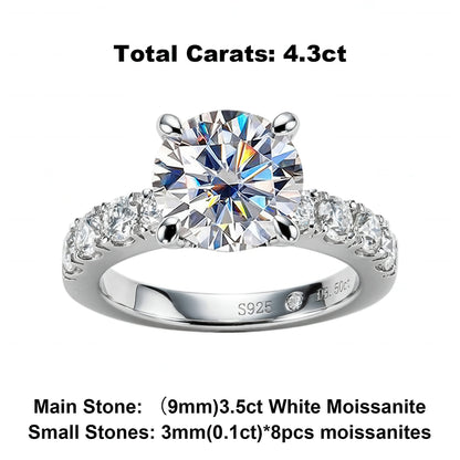 Custom Moissanite Engagement Rings silver