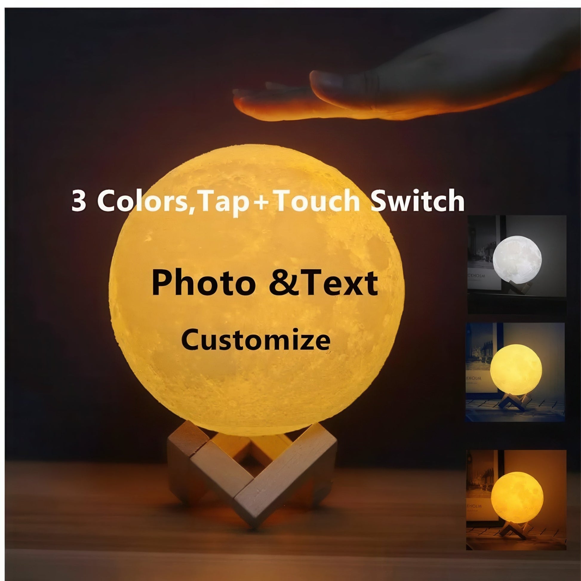 Personalized Moon Lamp 3 colors
