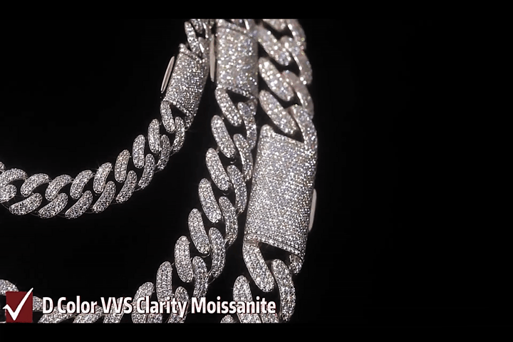 Moissanite Cuban Link Chain gif