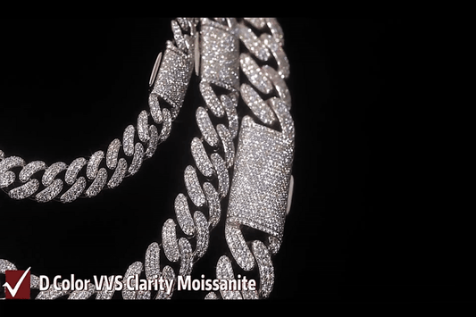 Moissanite Cuban Link Chain gif